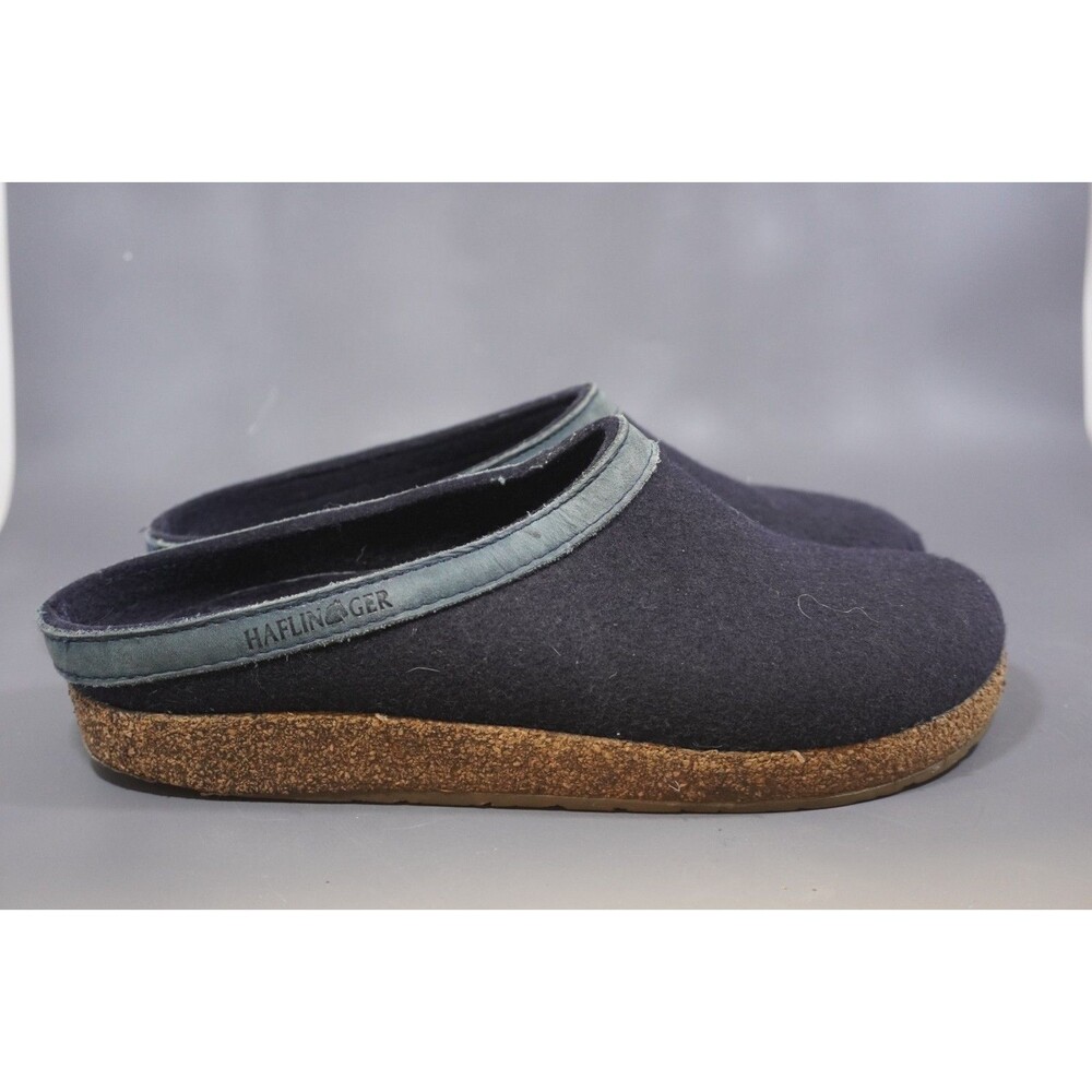 Haflinger Grizzly Torben Navy Blue Pure Wool Felt Men's Clogs EU 44 (M 11/W 13)